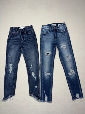 KanCan Distressed Skinny Jeans Duo - Blue Wash